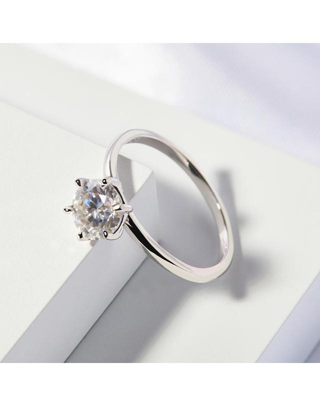 엘렌쥬얼리 실버 Silver 925 1캐럿 라운드 컷 모이사나이트 미스 링 은 반지 착용컷