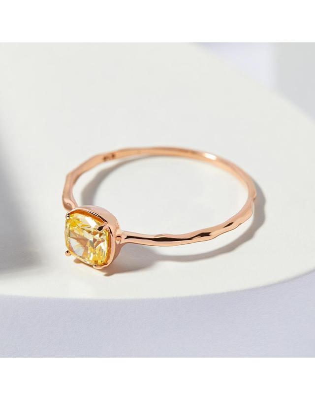 엘렌쥬얼리 14K 라이트 옐로우 큐빅 블레싱 미스 링 금 반지 착용컷