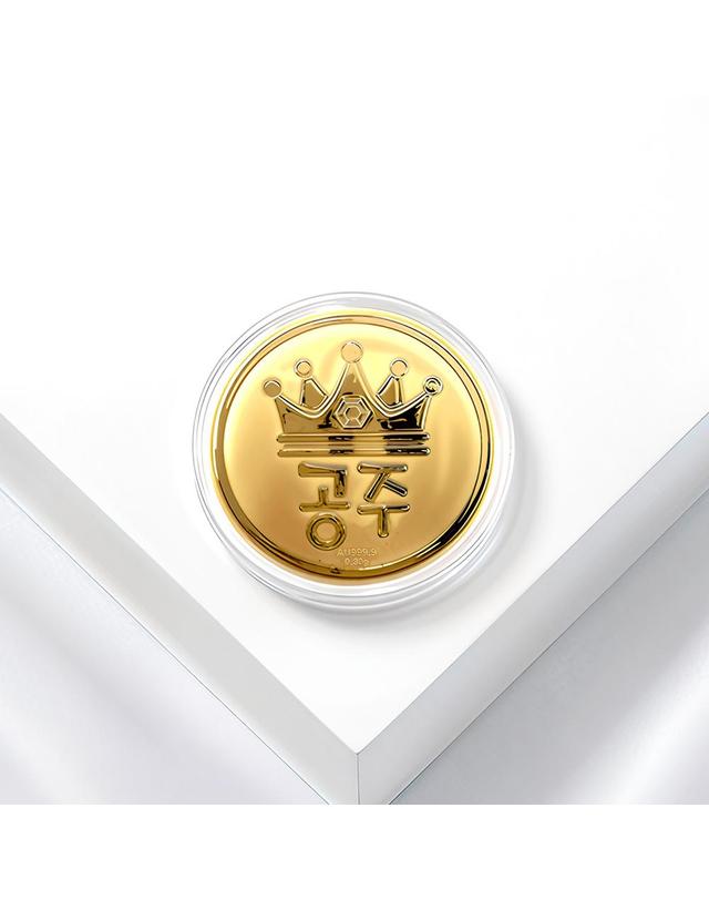 엘렌쥬얼리 24K 순금 아기 돌 잡이 선물 행운 코인 7종 0.3g 골드 착용컷