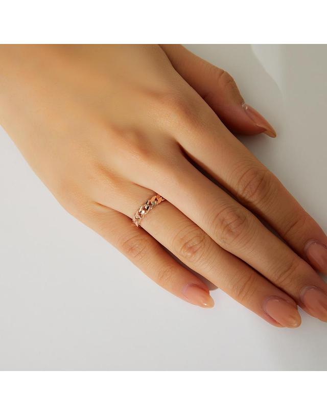 엘렌쥬얼리 14K 운디네 커브 라인 미스 링 금 반지 착용컷
