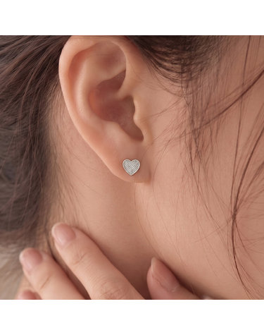 실버 925 Silver 메쉬 하트 컷팅 은 귀걸이