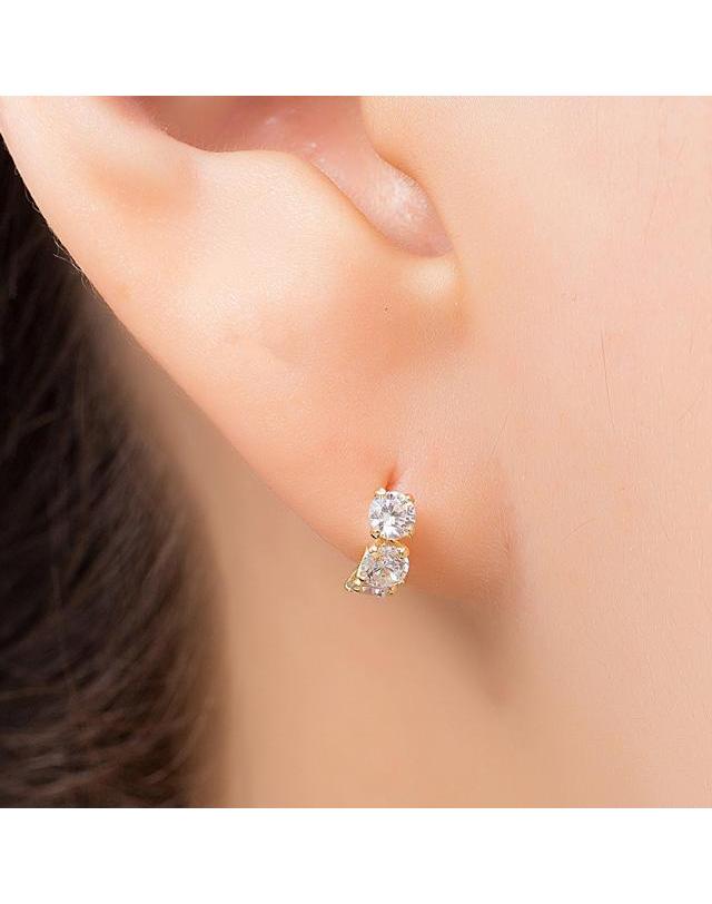 엘렌쥬얼리 14K 젬라인 금 귀걸이 착용컷