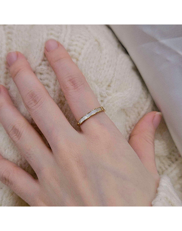 엘렌쥬얼리 엘렌쥬얼리 925실버 백자개 하프 체인 미스 링 은 반지 착용컷