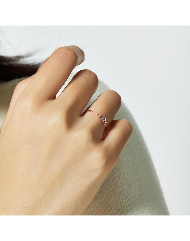 엘렌쥬얼리 14K 다비 큐빅 물고기 미스 링 금 실 반지 착용컷