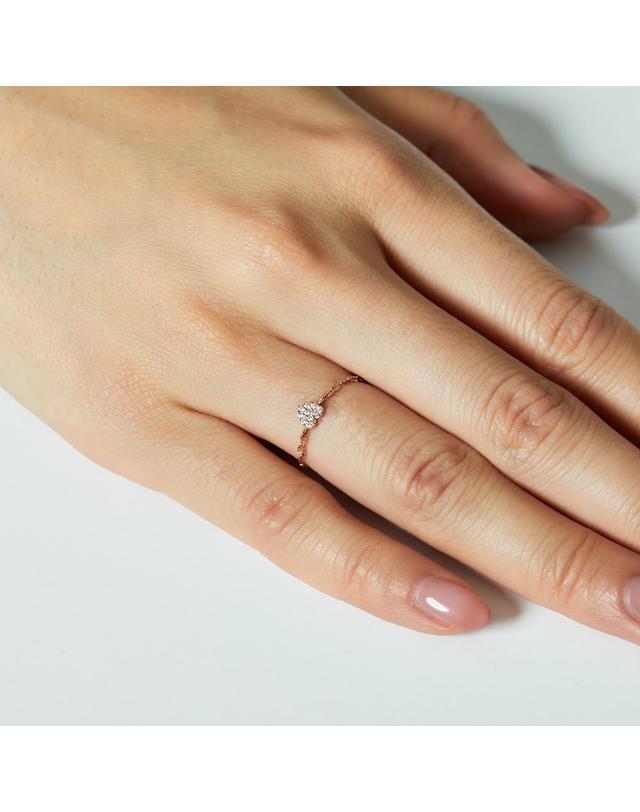 엘렌쥬얼리 14K 롤리 하트 아스타 체인 금 반지 착용컷