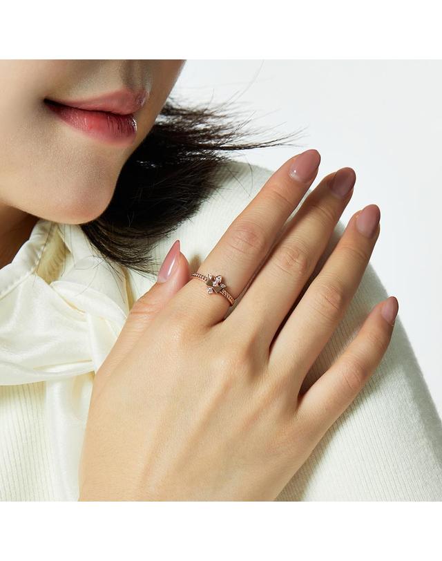 엘렌쥬얼리 14K 스텔라 크라운 왕관 큐빅 미스 링 금 반지 착용컷