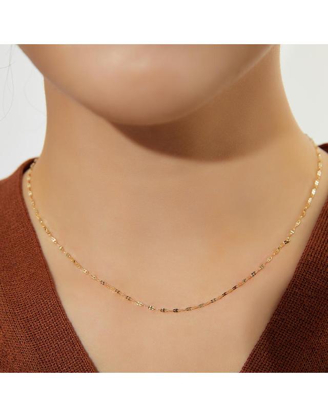 엘렌쥬얼리 엘렌쥬얼리 18K 웨이브 사다리 체인 금 목걸이 착용컷
