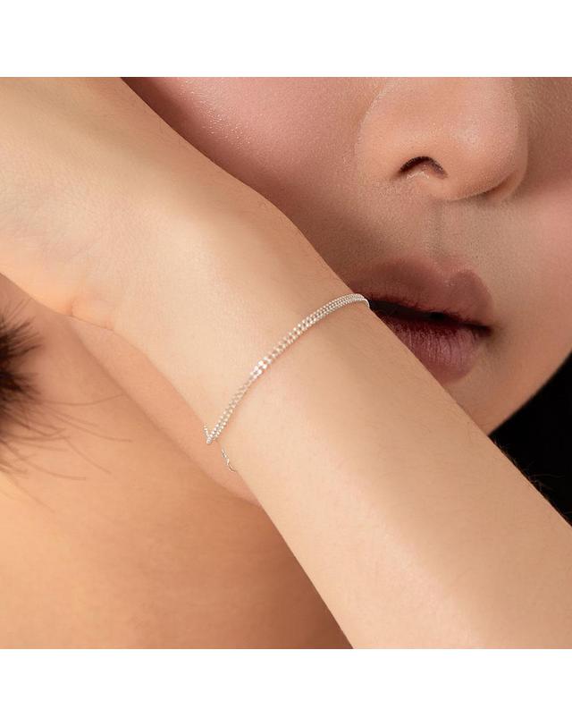 엘렌쥬얼리 엘렌쥬얼리 925 실버 Silver 더블 컷팅 볼 체인 은 팔찌 착용컷