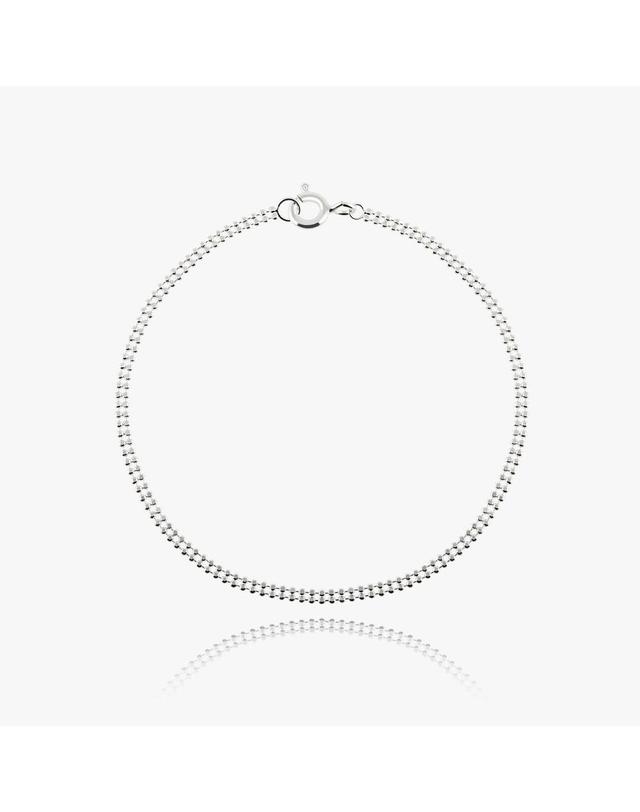 엘렌쥬얼리 엘렌쥬얼리 925 실버 Silver 더블 컷팅 볼 체인 은 팔찌 착용컷