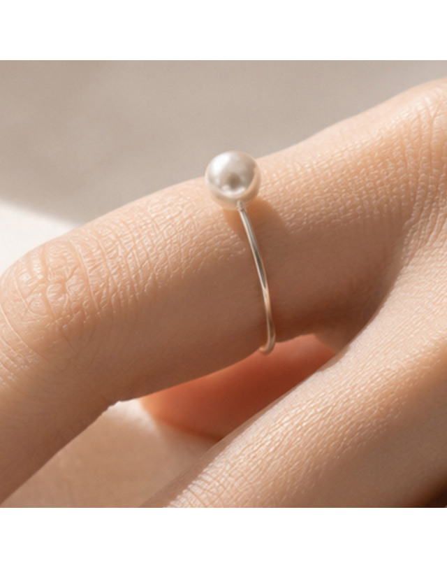 엘렌쥬얼리 실버 925 Silver 담수 6mm 진주 미스 링 은 실 반지 착용컷