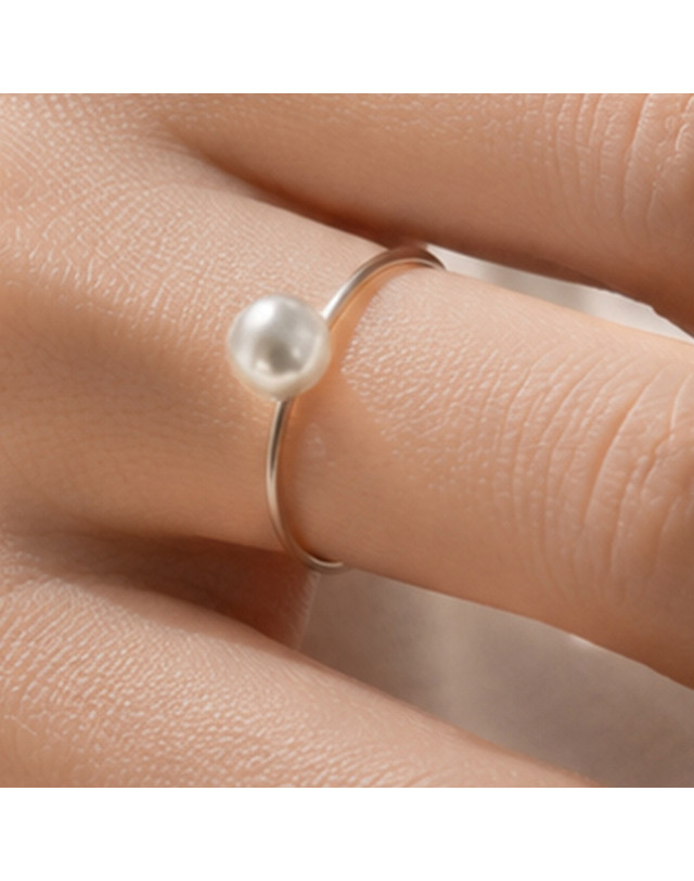엘렌쥬얼리 실버 925 Silver 담수 6mm 진주 미스 링 은 실 반지 착용컷