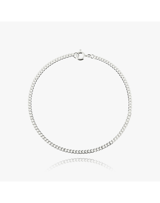 엘렌쥬얼리 실버 Silver 925 플랫 커브 체인 은 팔찌 착용컷