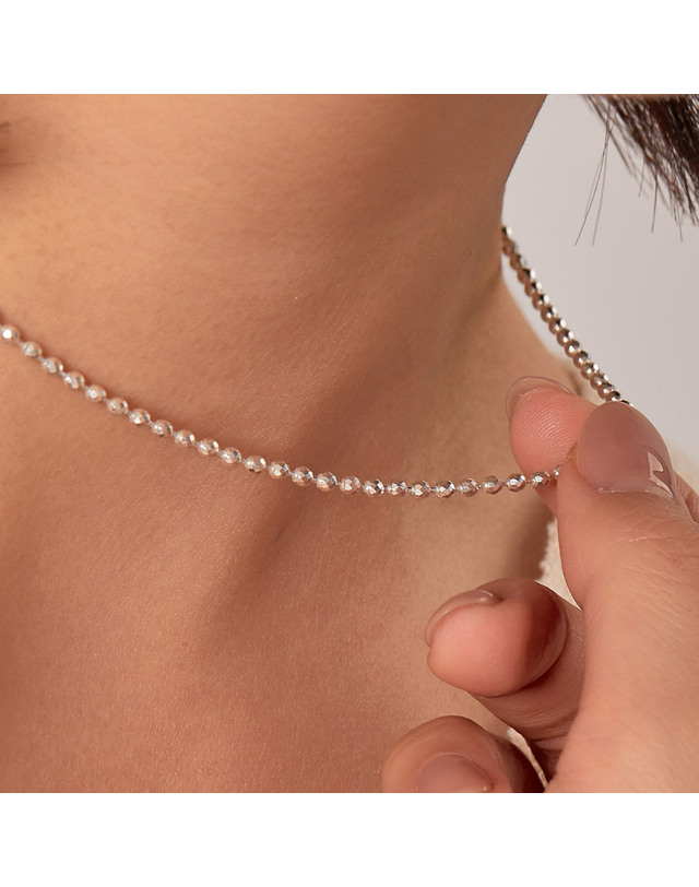 엘렌쥬얼리 실버 Silver 925 미러 볼 체인 은 목걸이 착용컷