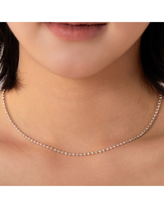 엘렌쥬얼리 실버 Silver 925 미러 볼 체인 은 목걸이 착용컷