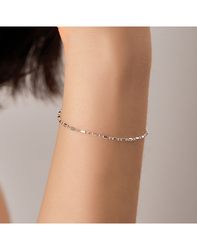 엘렌쥬얼리 실버 Silver 925 비엔나 볼 체인 은 팔찌 착용컷