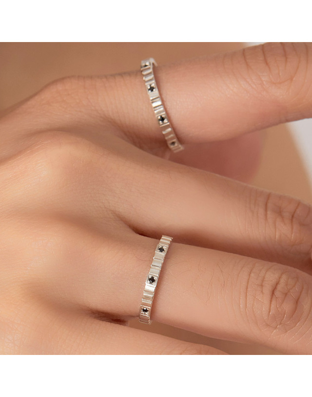 엘렌쥬얼리 실버 925 Silver 레갈로 커플 링 은 반지 착용컷