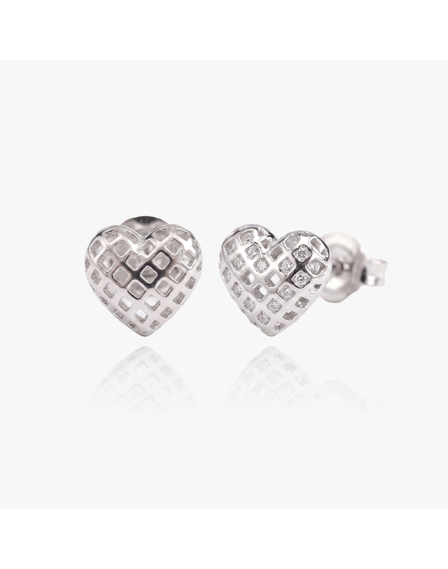 엘렌쥬얼리 실버 925 Silver 하이브 하트 은 귀걸이 착용컷