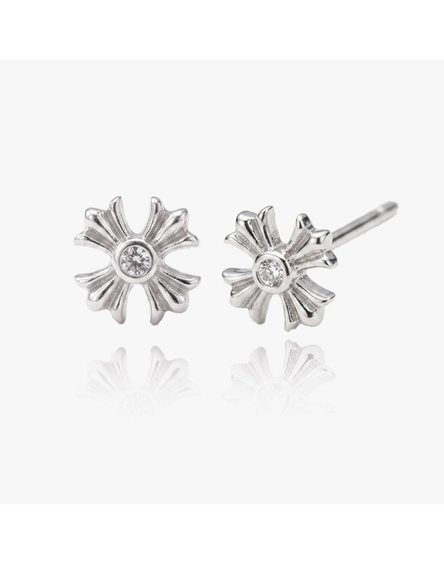 엘렌쥬얼리 실버 925 Silver 폴센 크로스 십자가 은 귀걸이 착용컷