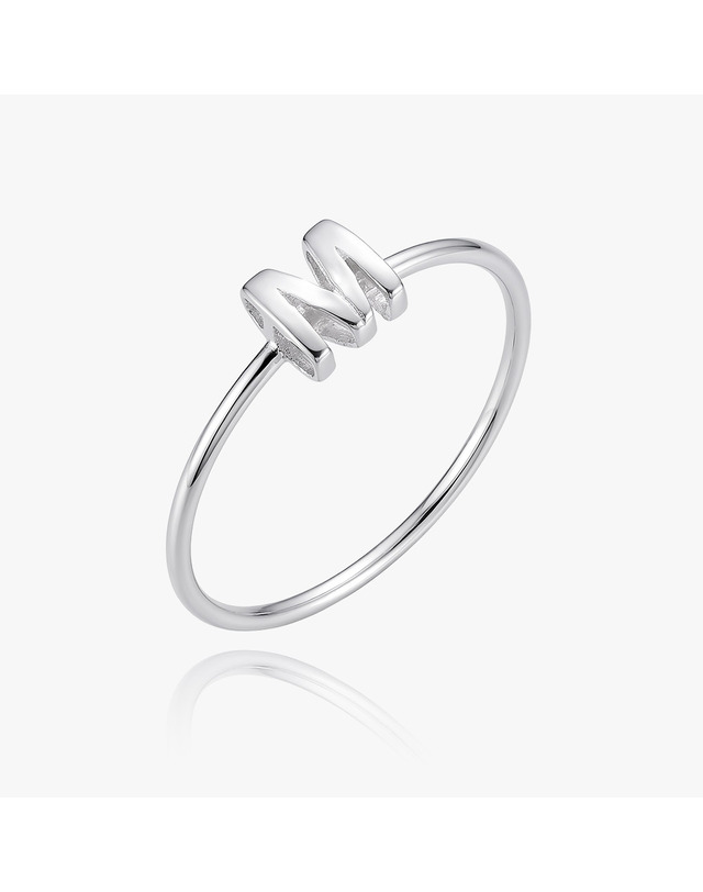 엘렌쥬얼리 실버 925 Silver 리틀 엠 미스 링 은 실 반지 착용컷
