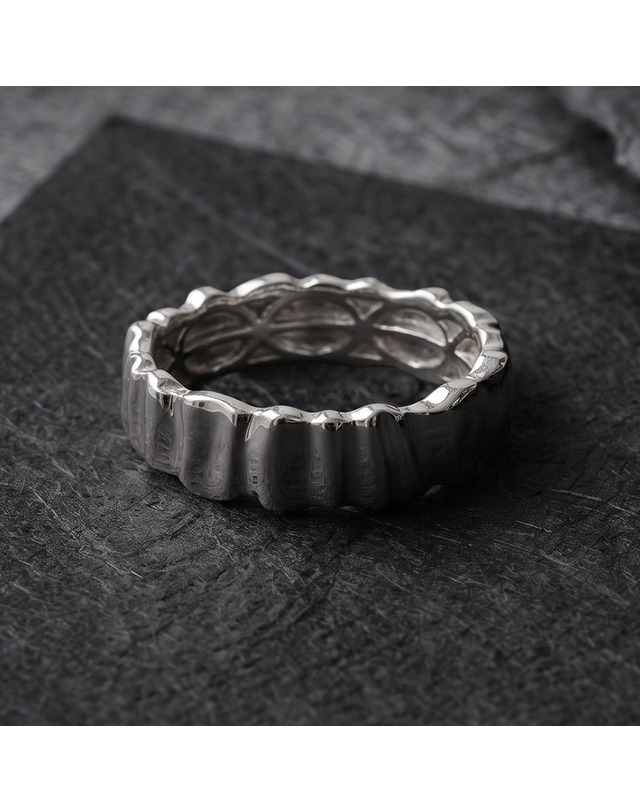 엘렌쥬얼리 실버 Silver 925 할로우 링클 스카시 링 은 반지 착용컷