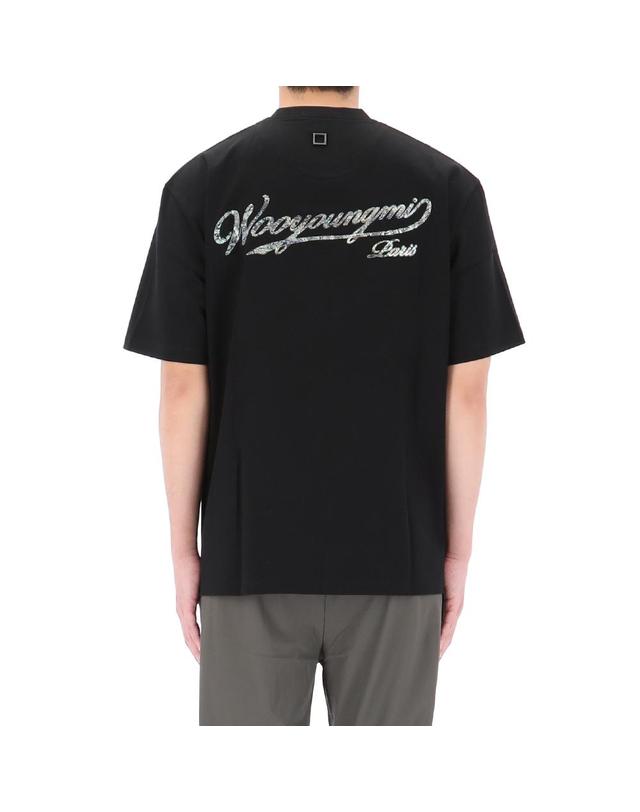 우영미 26SS 우영미 레터링 백로고 반팔 티셔츠 W261TS08708B 착용컷