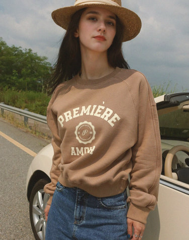 씰 로고 레글런 스웨트셔츠 - 베이지