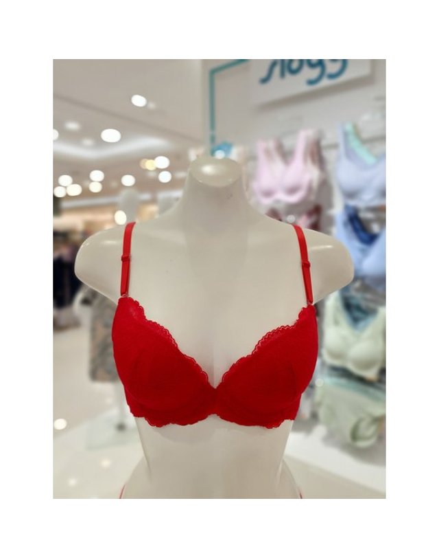 트라이엄프 [갤러리아] 레드 러블리 자수 와이어 브라햄셋트 TAEWBRR71RD BPR71RD 착용컷