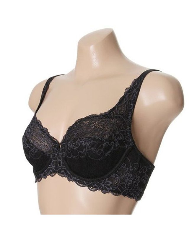 트라이엄프 [갤러리아] [이월]블랙 보정라인 홑겹 C,D,E,F컵 기능성브라(TC29A600/K9) 착용컷
