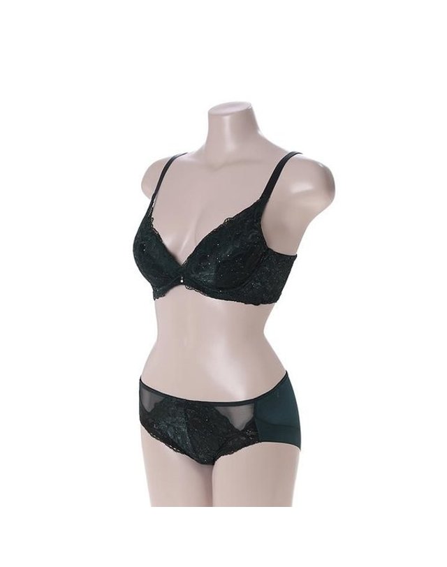 트라이엄프 Triumph [갤러리아] 딥그린 프리미엄 시퀸 에어+오일 드리밍 브라햄셋트 TEWBR811 TEWBP811 DG 착용컷