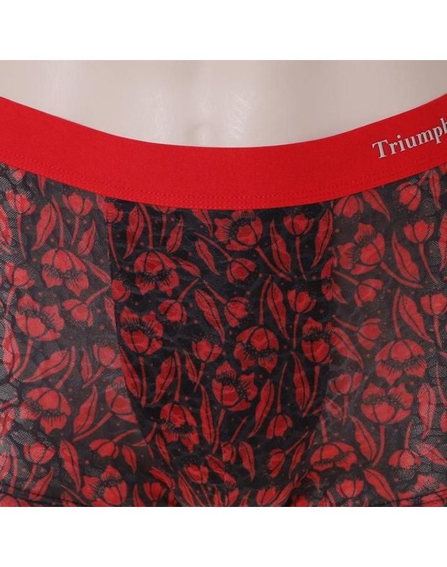 트라이엄프 Triumph [갤러리아] 레드 플라워 망사 남성 아웃밴드드로즈 TEMDRR12 RD 착용컷