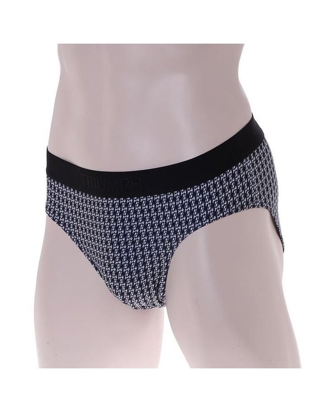 트라이엄프 Triumph [갤러리아] 블랙 기하학 아웃밴드 남성삼각팬티 TDMBF814 BK 착용컷