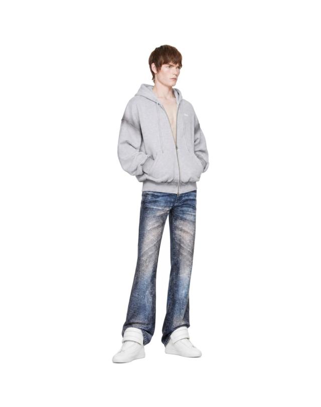 아바바브 [해외직구] 26 FW AVAVAV 그레이 아바바브 로고 집업 후드티 262094M202006 착용컷