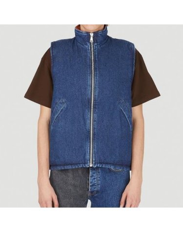 [해외직구] 26 FW 디비전 x 원헌드리게드 하이넥 집업 코튼 데님 패디드 베스트 MENS PADDED VEST