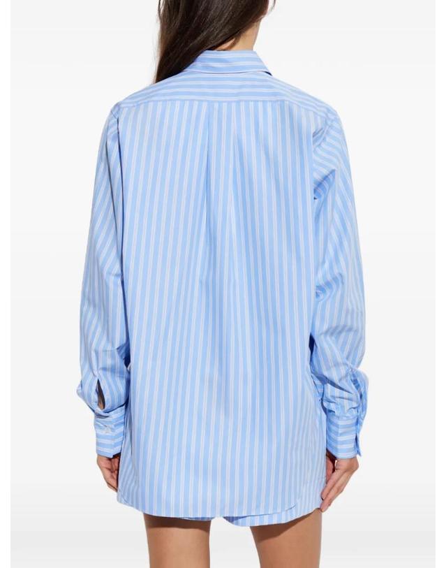 훈자 지 [해외직구] 26 FW 훈자지 에센셜 스트라이프 셔츠 ESSENTIALSHIRTICOTTONSTRIPE TP457608524 착용컷