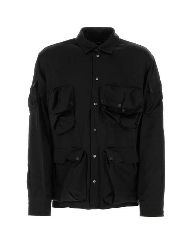 보터 [해외직구] 23FW 보터 블랙 새틴 셔츠 MN4035W109CRESATBLK TP572877329 착용컷