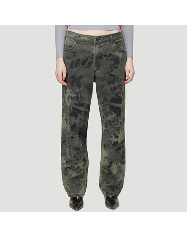 [해외직구] 26 FW Eckhaus Latta 에크하우스 타이다이 프린팅 데님 진 그린 332 EL PS21 LR