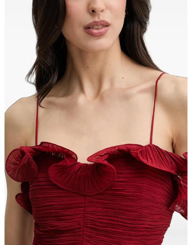 게스 [해외직구] 26 FW 게스 케니스 러플 트리밍 주름 미니 드레스 W6RK80WI342 TP460265908 착용컷