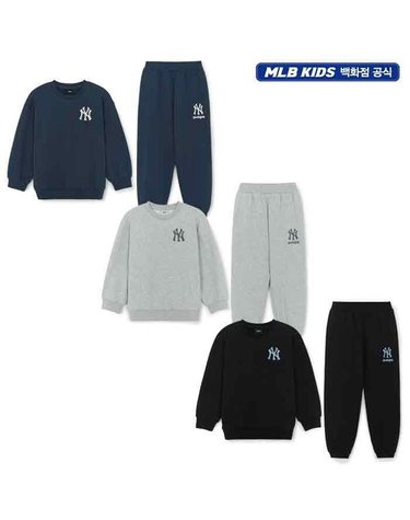 [갤러리아] MLB키즈 [역시즌] 베이직 아트웍 기모 맨투맨 세트(7AS2B0956)