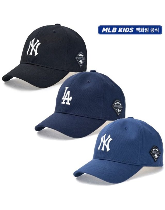 엠엘비키즈_ MLB키즈_ [갤러리아] [MLB키즈] 시그니쳐 그라운드 볼캡 뉴욕양키스(7ACP85B5N)BLD 착용컷