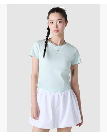 [르꼬끄공식] 여성 실크터치 슬림 반팔티셔츠 (QQ112ORS22)