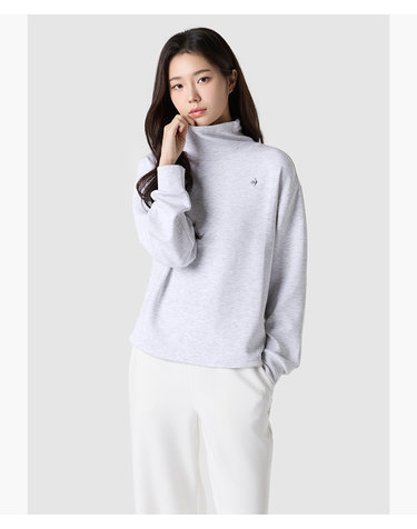 [르꼬끄공식] 여성 더블텐션2.0 루즈핏 하이넥 맨투맨 QR122OFS13