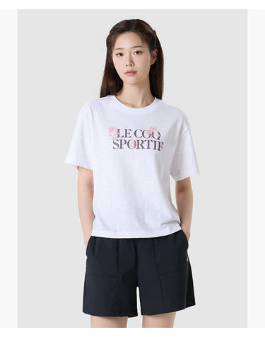 르꼬끄 스포르티브 [르꼬끄공식] 여성 루즈핏 그래픽 면 슬럽 티셔츠 QR222ORS53