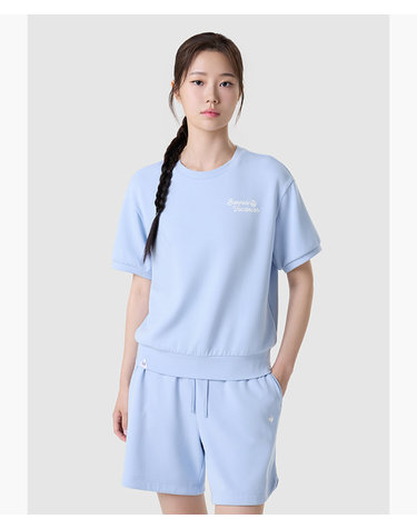 [르꼬끄공식] 여성 쿨텐션 루즈핏 반팔 맨투맨 QR222ORS61