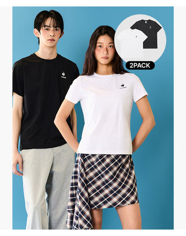 [르꼬끄공식] [온라인단독] 유니 르프레쉬 2pack 반팔티 QR313JRS91