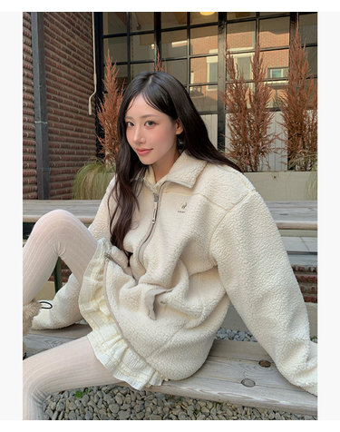 [르꼬끄공식] [온라인단독] 유니 플리스 루즈핏 자켓 QR423JJKO1