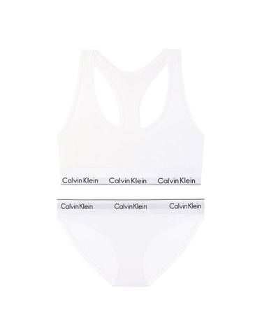 CK 여성 모던 코튼 브라렛+팬티 세트 F3785B+F3787 WHITE