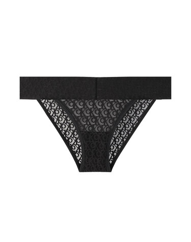 캘빈클라인 언더웨어 CK 여성 아이콘 로고 레이스 삼각팬티 QD5283 BLACK
