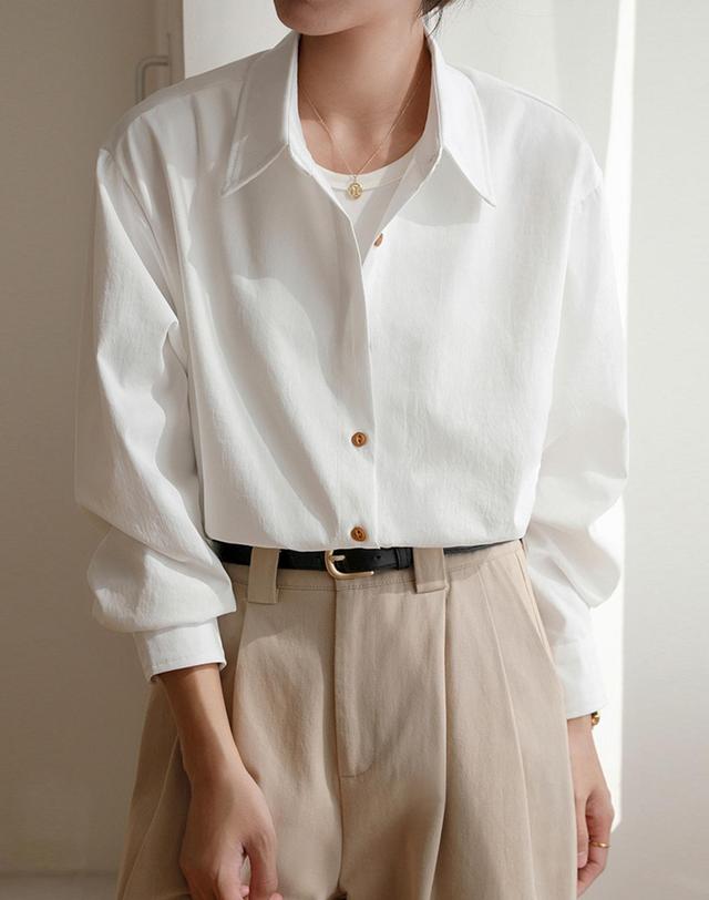 데일리 심플 카라 버튼 셔츠 (WICABL020)