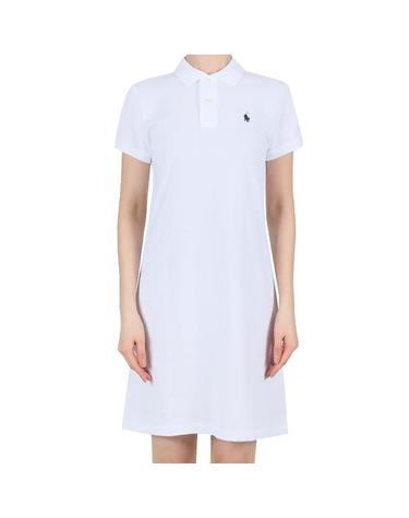 폴로랄프로렌 26SS 여성 로고 피케 원피스 화이트 211799490 017