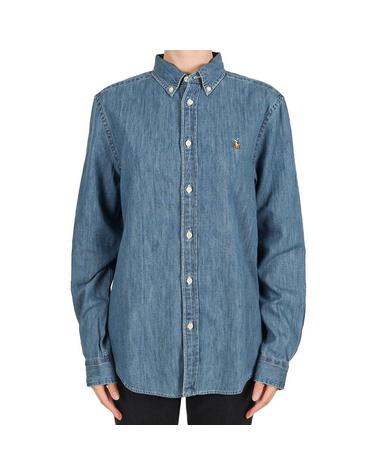 폴로랄프로렌 26FW 로고 데님 셔츠 다크블루 성인사이즈 323713843 001 L-XL